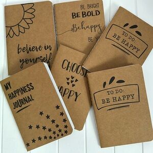 6 Journals  - Kraft Paper Notebooks School Supplies (80 Lined Page, 4 x 5.75 In)